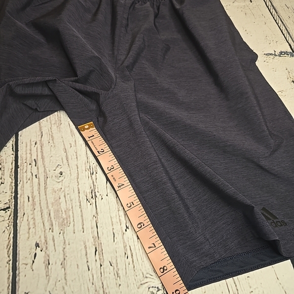 Adidas Mens Medium Elastic Waist Drawstring Athletic Shorts Steel Grey - Picture 13 of 13